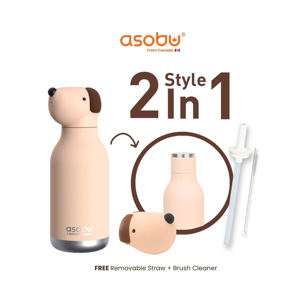 ASOBU BESTIE BOTTLE BROWN DOG 460ML SBV44